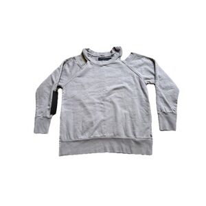 Daniel Patrick Women Gray Crewneck Cut Out Cold Shoulder Sweatshirt‎ XS